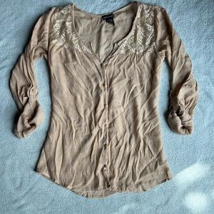 light lace button up